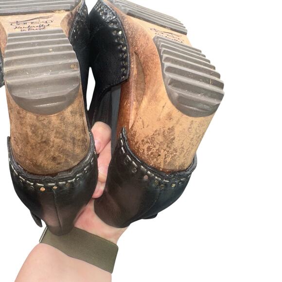 Dansko Marlow Black Leather Peep Toe Wedge Sandals Size 38 (US 7.5–8) - Picture 12 of 12